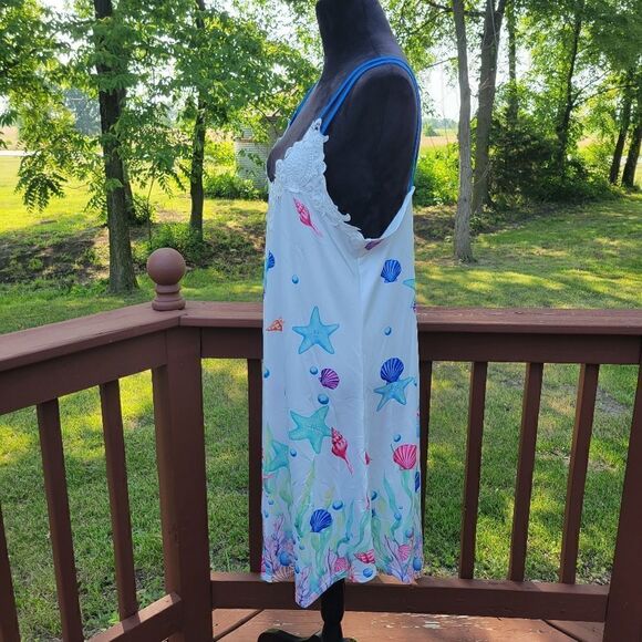 Rosegal Ladies Sleep Dress Cami Corals Double Strap Lace Trim Multicolor 0XL NWT - Picture 8 of 12